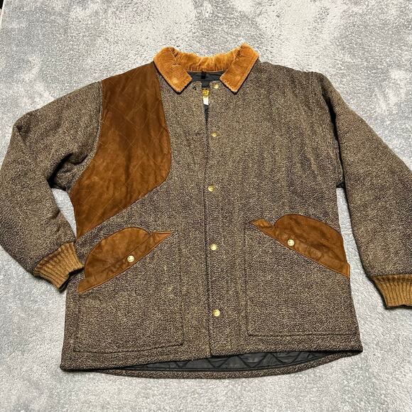 Woolrich Other - Woolrich Vintage Coat Mens Large Brown Wool Quilts Lined Corduroy Collar Jacket*
